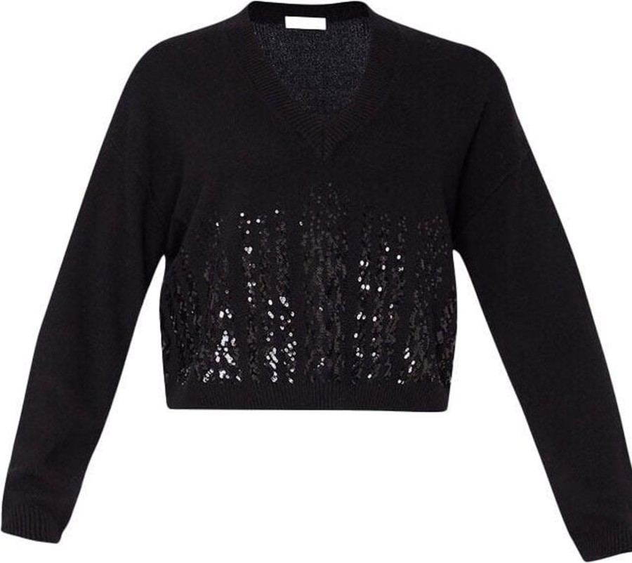 Dames Liu Jo | Liu Jo Sweater With Sequins Black Zwart