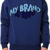 Heren My Brand | My Brand Mb Double Branded Flock G Sweater Blauw