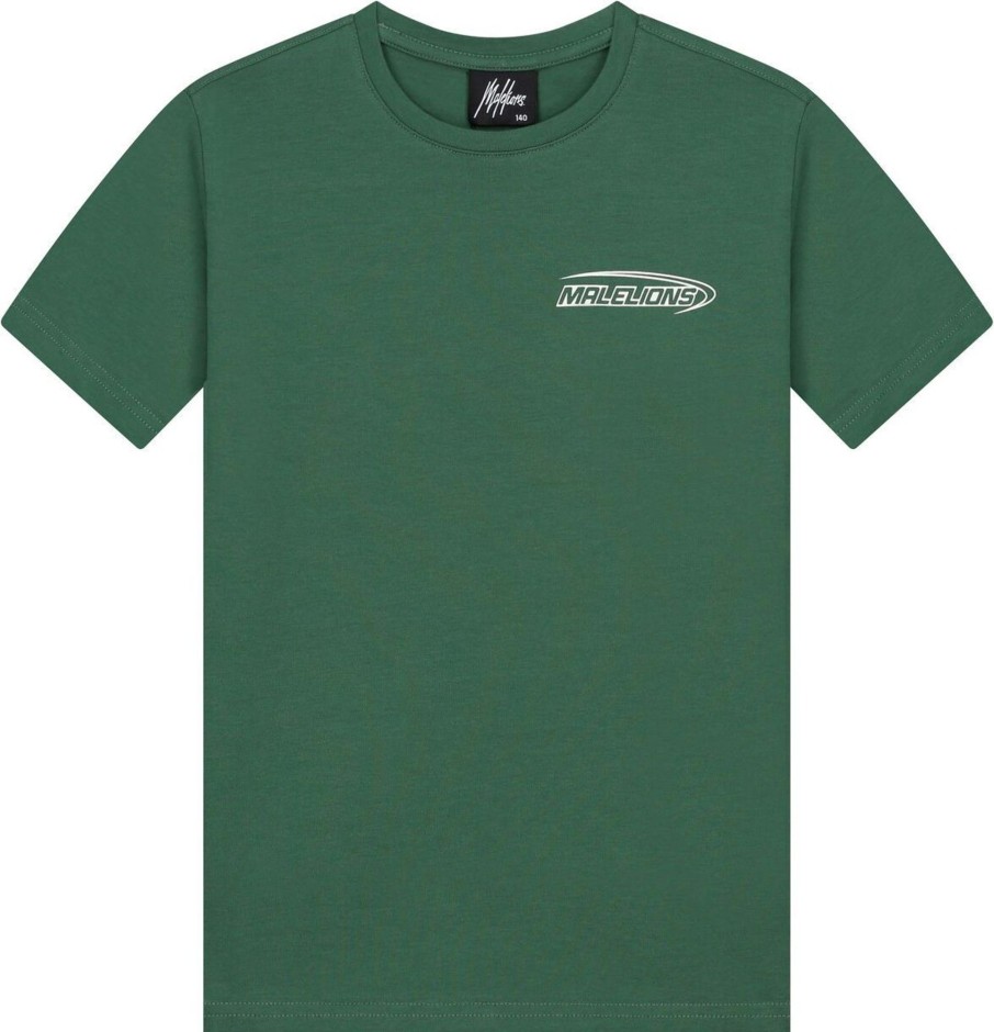 Kids Malelions T-Shirts | Malelions Layered T-Shirt - Dark Green Groen