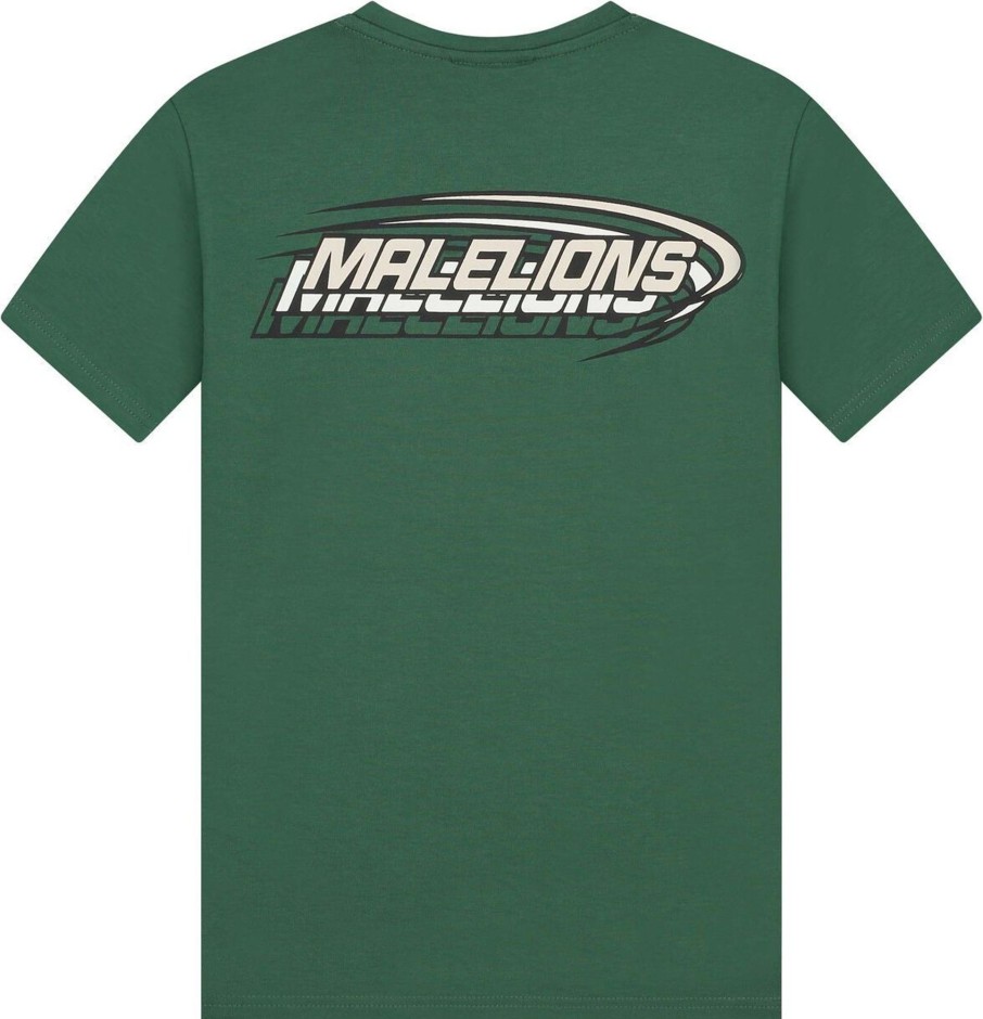 Kids Malelions T-Shirts | Malelions Layered T-Shirt - Dark Green Groen