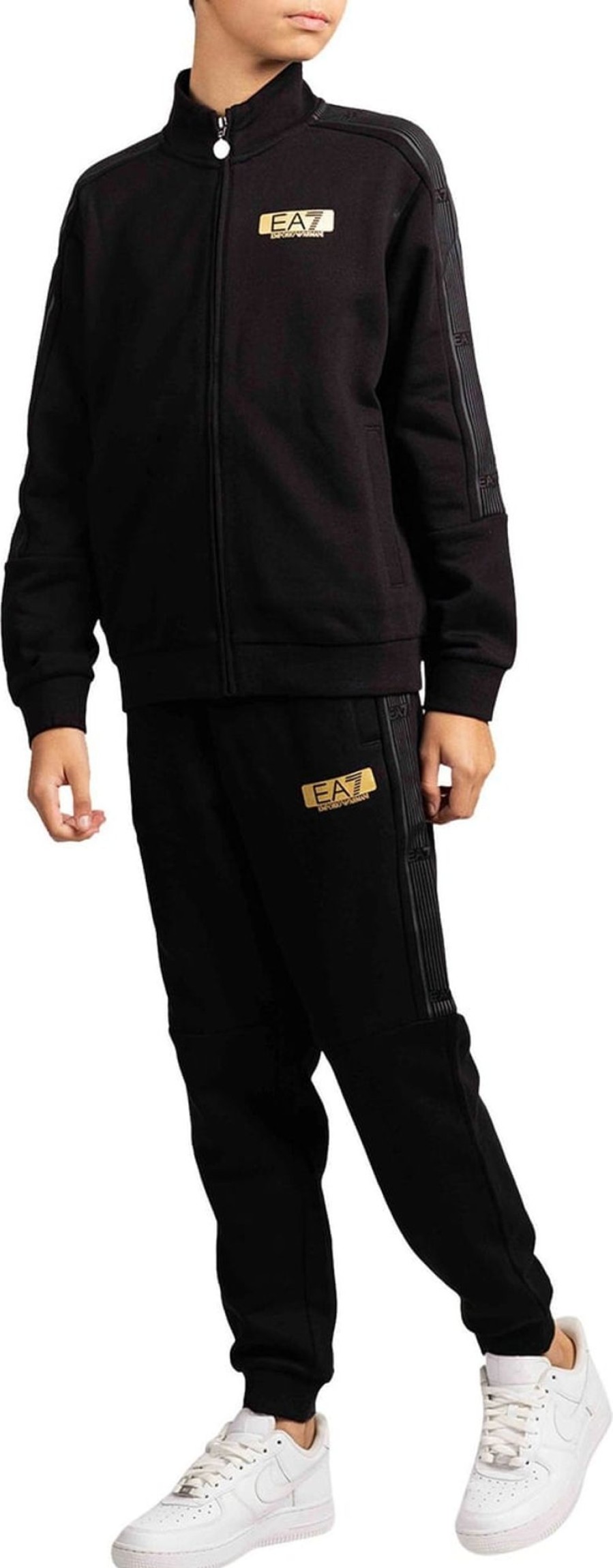 Kids Emporio Armani Sets | Emporio Armani Ea7 Trainingspak Kids Zwart/Goud Goud