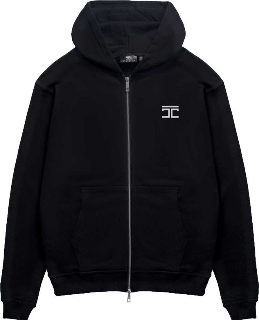 Heren JORCUSTOM | Jorcustom Magnetic Zipped Hoodie Black Zwart