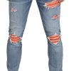 Heren My Brand | My Brand Orange Ripped Biker Jeans Blauw