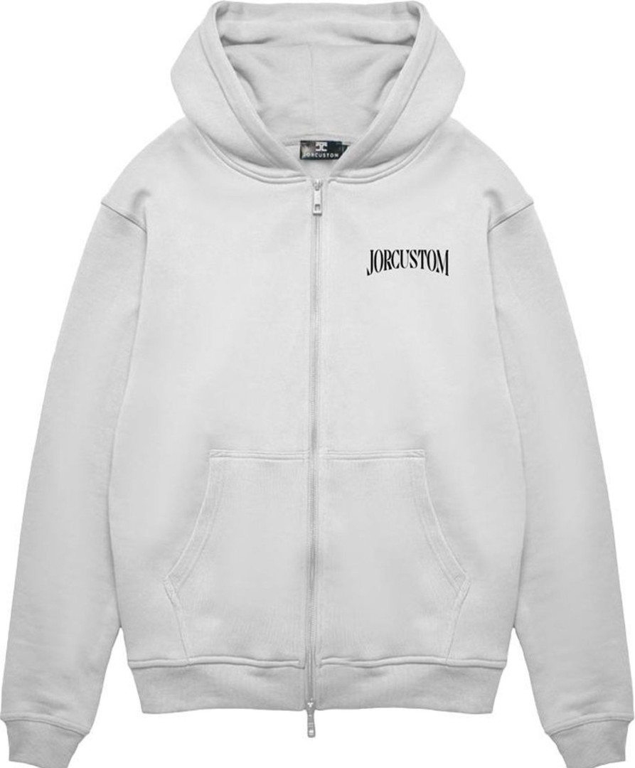 Heren JORCUSTOM | Jorcustom Snake Zipped Hoodie Lightgrey Grijs