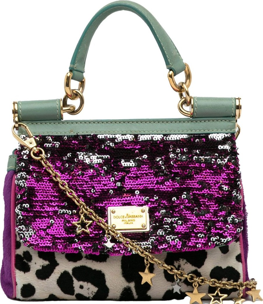 Dames Dolce & Gabbana | Dolce & Gabbana Ponyhair Miss Sicily Satchel Roze