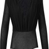 Heren Elisabetta Franchi | Elisabetta Franchi Black Draped Bodysuit Black Zwart