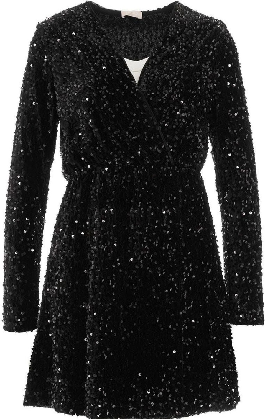 Dames Liu Jo | Liu Jo Velvet Dress With Sequins Zwart