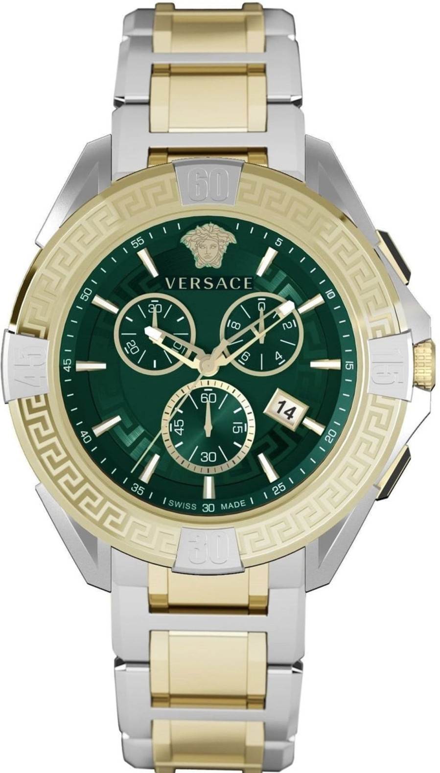 Heren Versace | Versace Ve5Ca0423 Chrono Sporty Horloge 46 Mm Groen