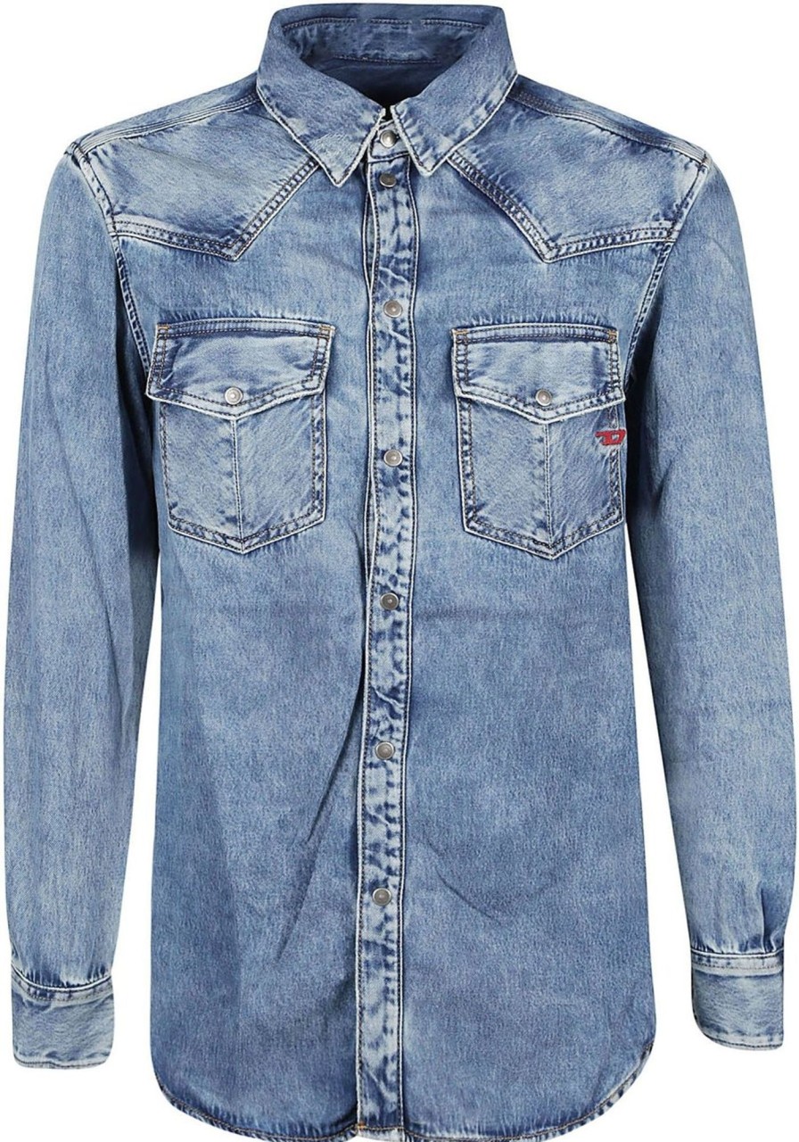 Heren Diesel | Diesel D-Ocean Shirt Blue Blauw