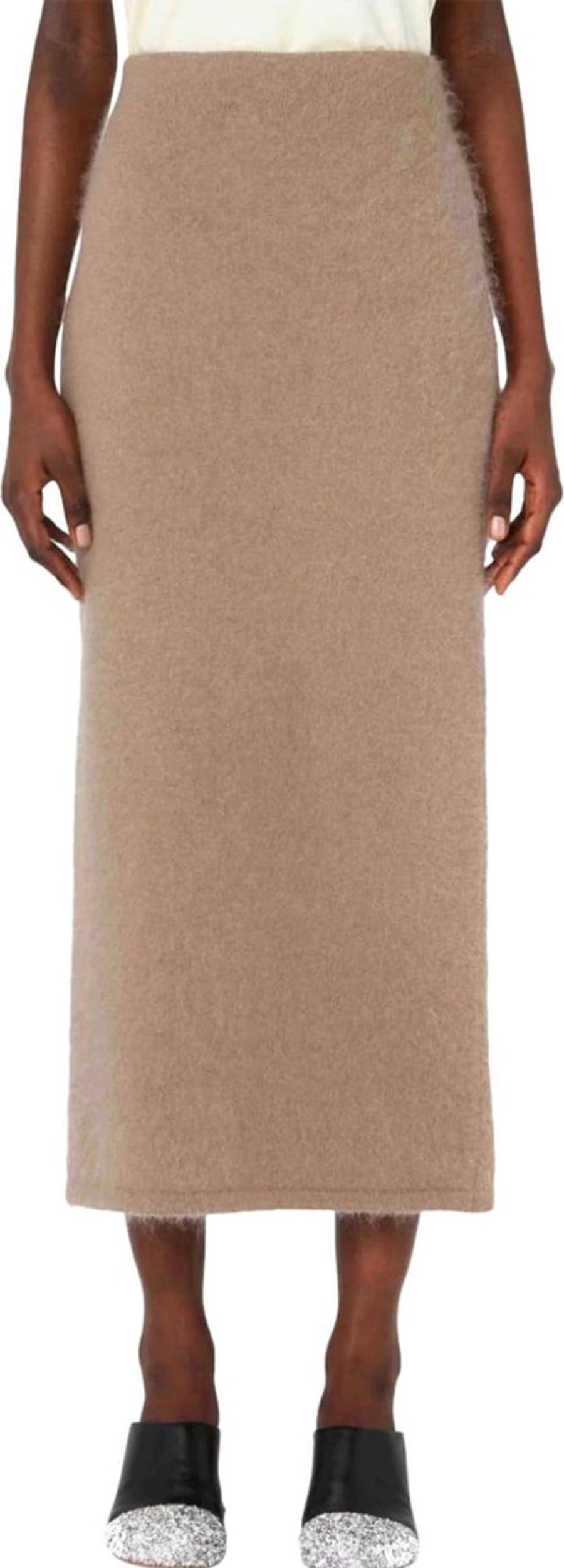 Dames J.W. Anderson | J.W. Anderson Side-Slit Tube Skirt Beige