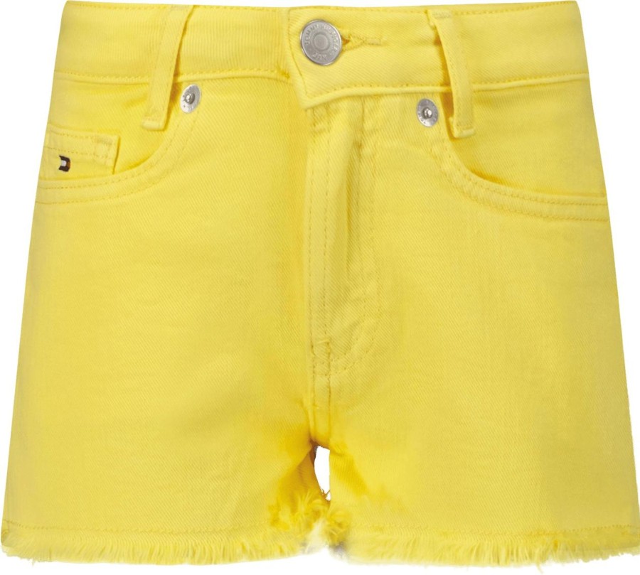 Kids Tommy Hilfiger Shorts | Tommy Hilfiger Tommy Hilfiger Kinder Meisjes Shorts Geel Geel