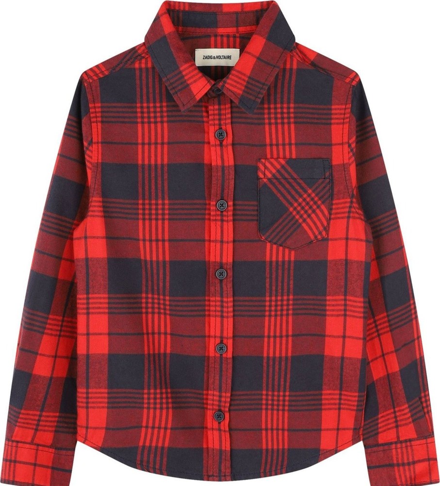 Kids Zadig et Voltaire Overhemden | Zadig Et Voltaire Houthakkers Hemd Rood Rood