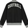 Heren Quotrell | Quotrell University Bomber Jacket | Black/White Zwart