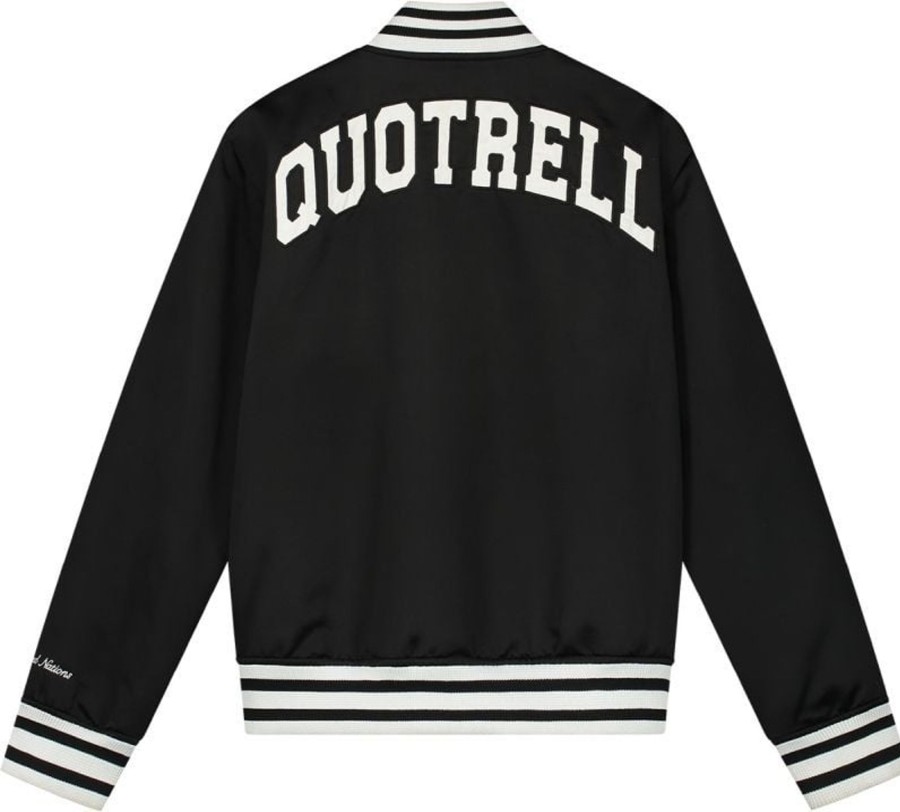 Heren Quotrell | Quotrell University Bomber Jacket | Black/White Zwart