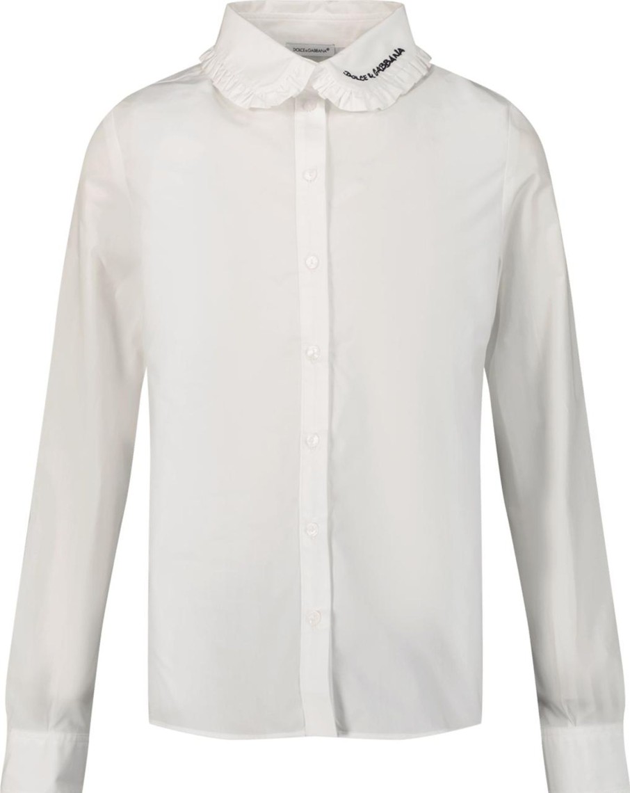 Kids Dolce & Gabbana Blouses | Dolce & Gabbana Dolce & Gabbana Kinder Meisjes Blouse Wit Wit