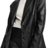 Dames ALIX | Alix Logo Faux Leather Oversized Blazer Zwart