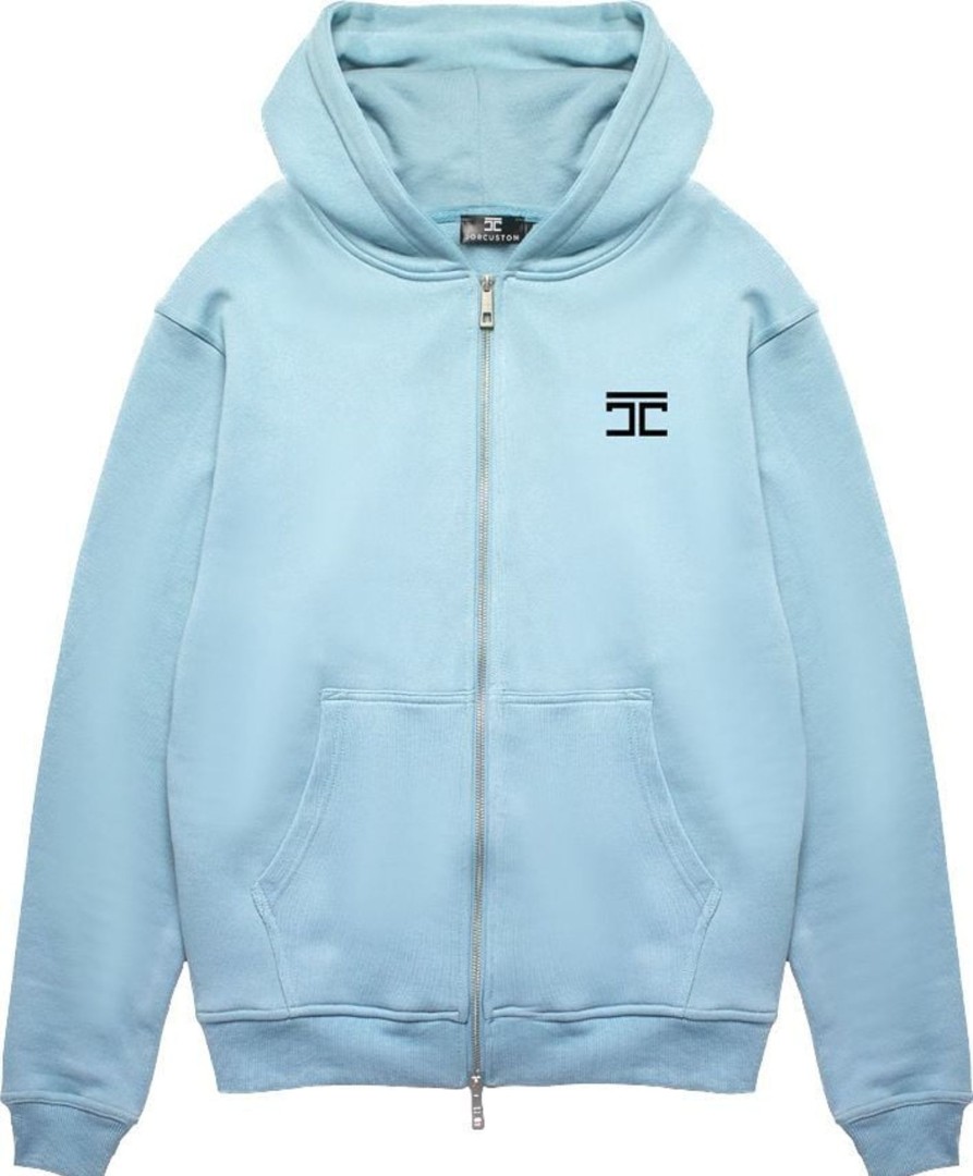 Heren JORCUSTOM | Jorcustom Icon Zipped Hoodie Blue Blauw