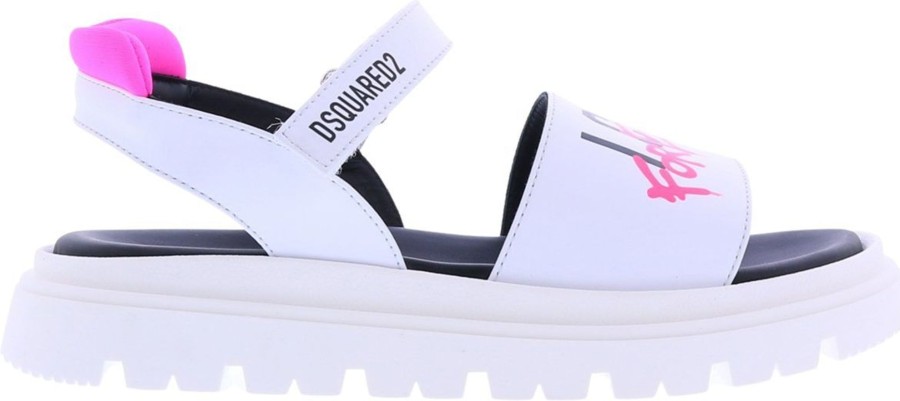 Kids Dsquared2 Slippers | Dsquared2 Icon Fusbet Sandals Forever Ic Wit