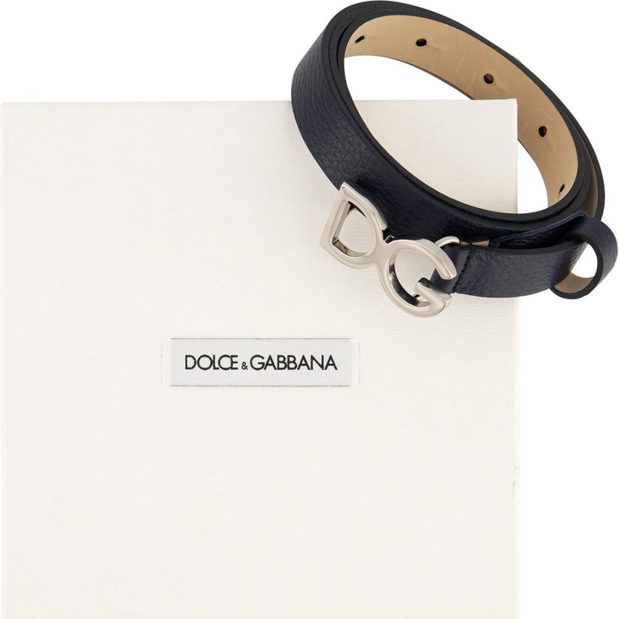 Kids Dolce & Gabbana Accessoires | Dolce & Gabbana Logo Belt Blauw