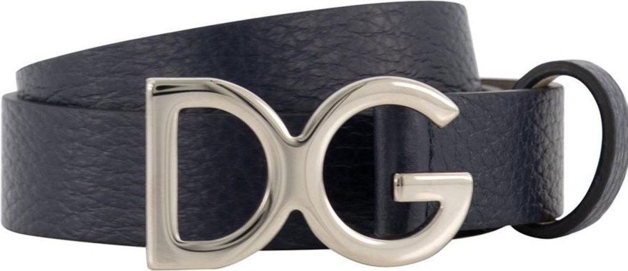 Kids Dolce & Gabbana Accessoires | Dolce & Gabbana Logo Belt Blauw