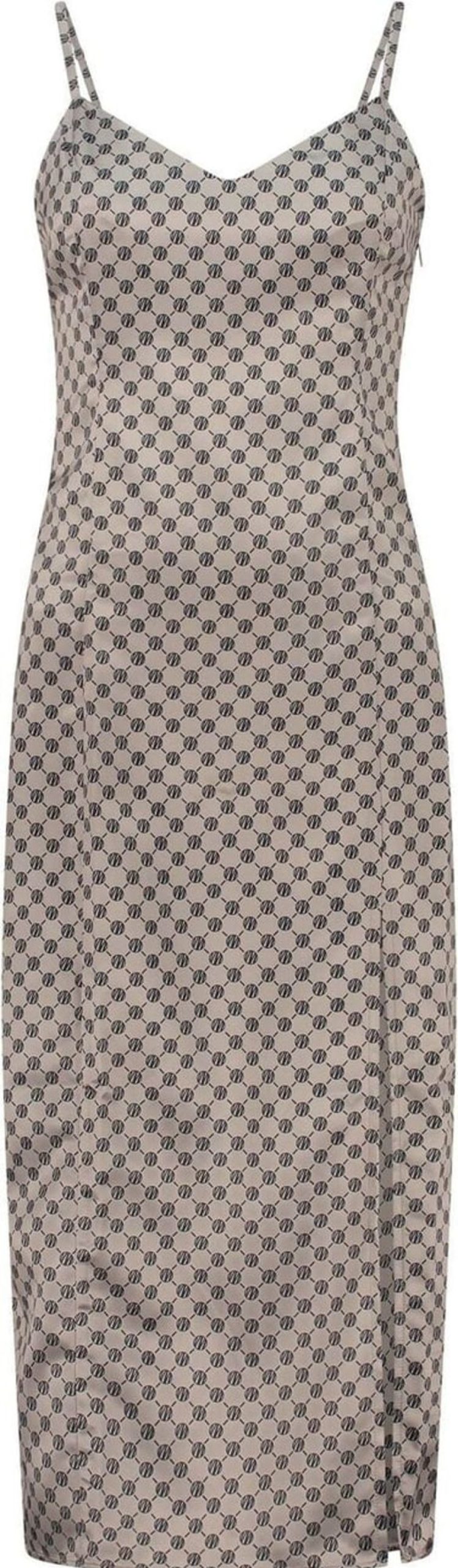 Dames Malelions | Malelions Monogram Slip Dress - Taupe/Brown Taupe