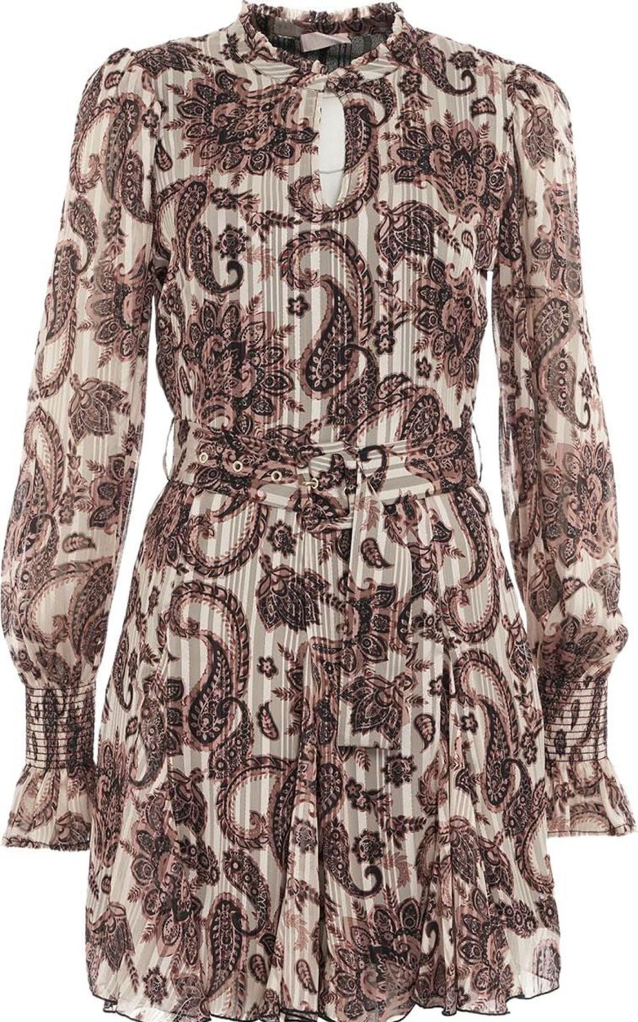 Dames Liu Jo | Liu Jo Pleated Dress With Paisley Print Bruin