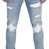 Heren My Brand | My Brand White Ripped Biker Jeans Blauw