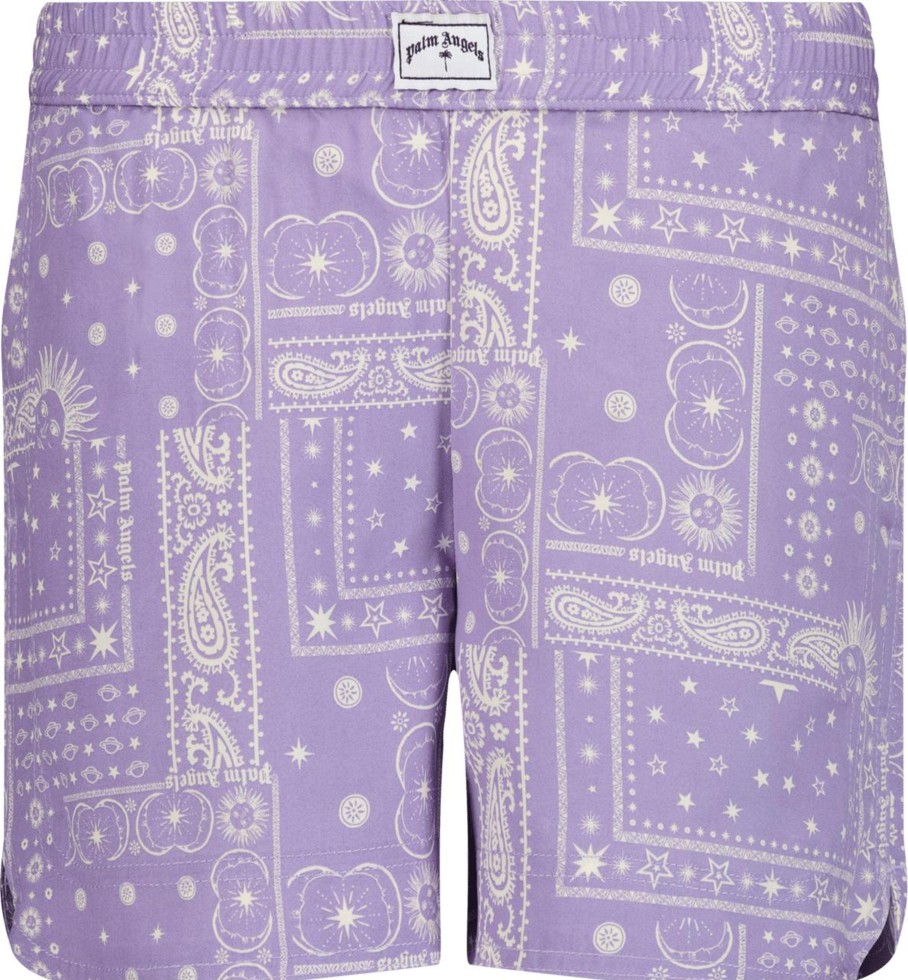 Kids Palm Angels Shorts | Palm Angels Palm Angels Kinder Meisjes Shorts Lila Paars