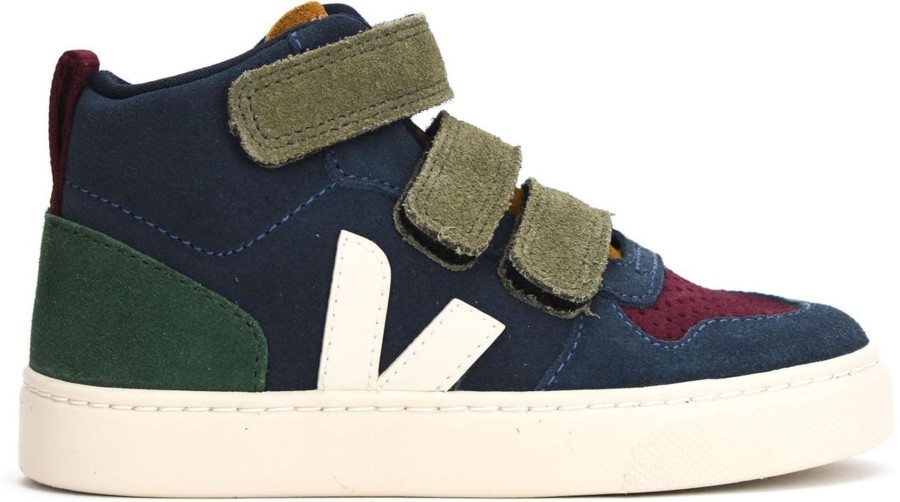 Kids Veja Sneakers | Veja V-10 Mid Sneaker Blue-Cyprus Blauw