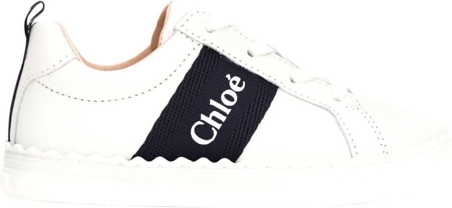 Kids Chloé Sneakers | Chloe Basket Sneaker Off-White Wit