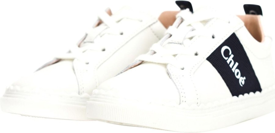 Kids Chloé Sneakers | Chloe Basket Sneaker Off-White Wit