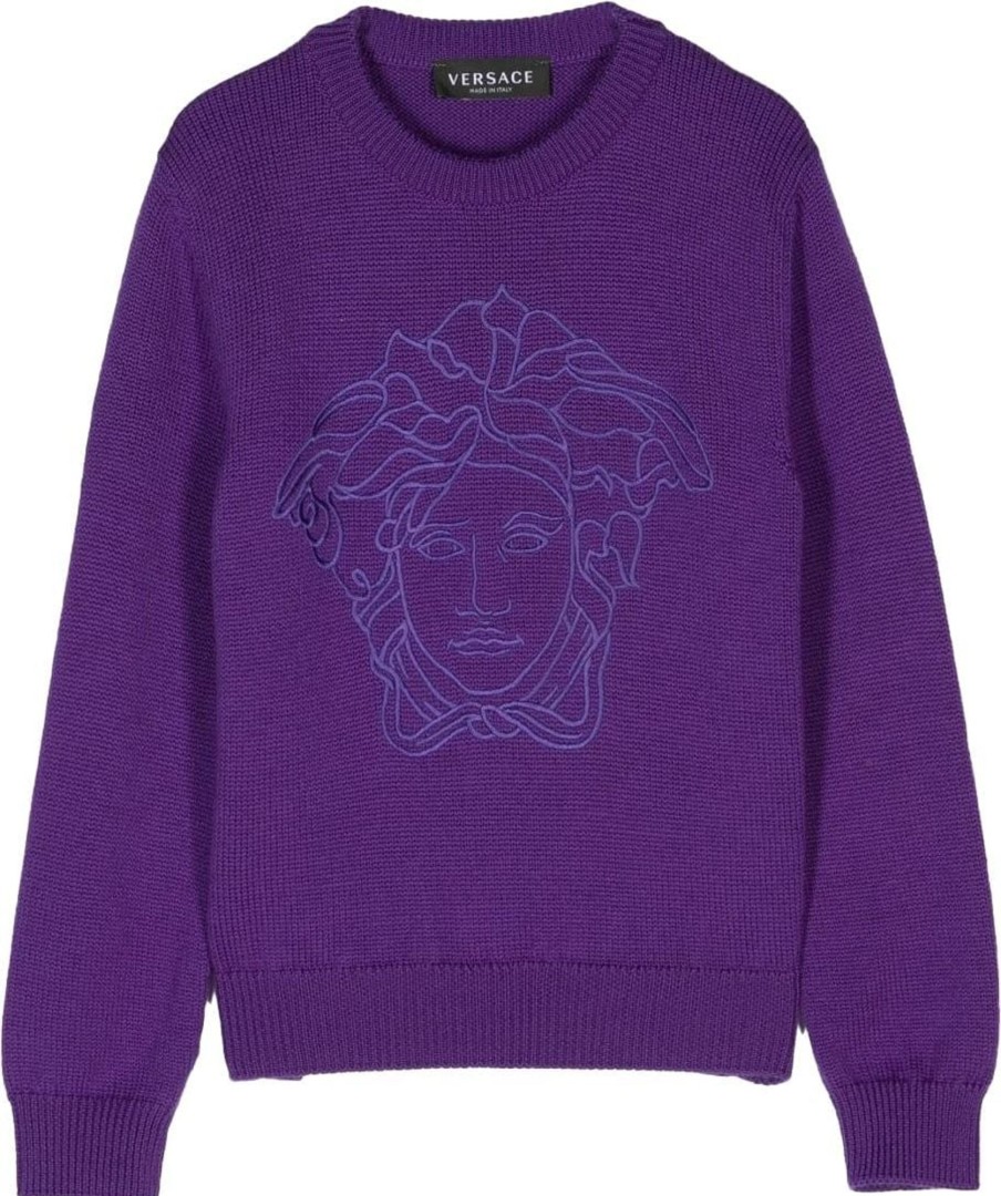 Kids Versace Truien | Versace Knit Sweater Purple Paars