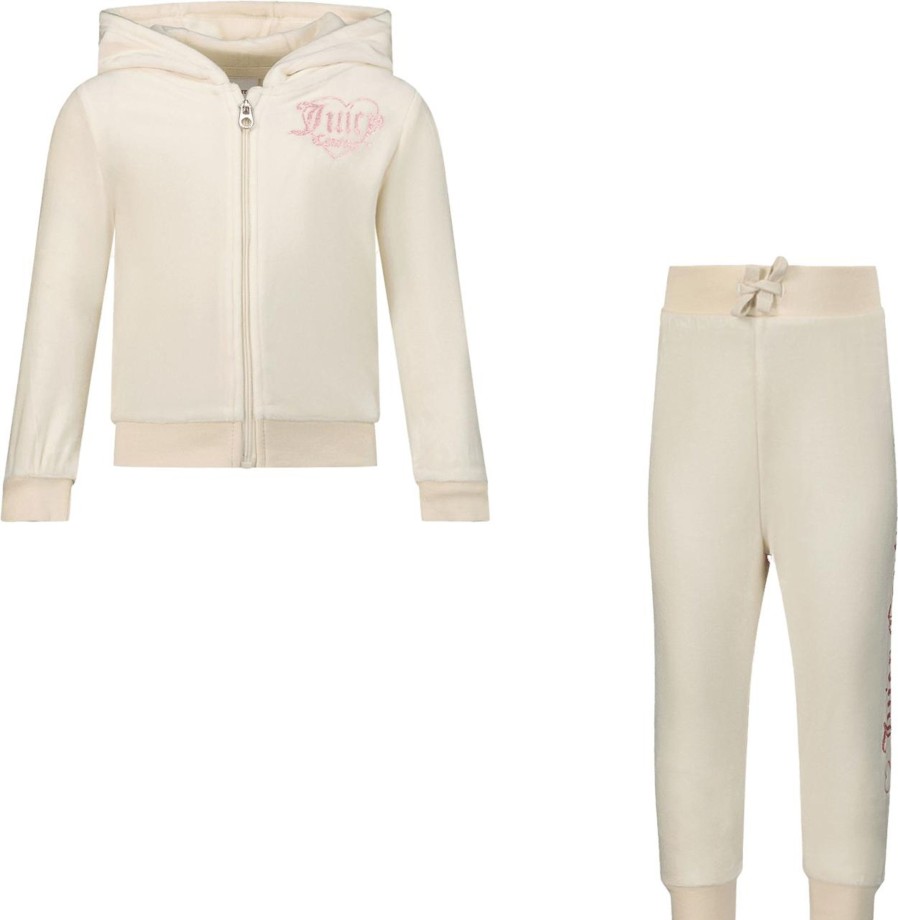 Kids Iceberg Sets | Iceberg Juicy Couture Kinder Meisjes Joggingpak Off White Wit