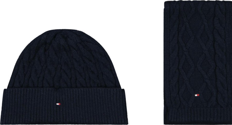 Kids Tommy Hilfiger Accessoires | Tommy Hilfiger Tommy Hilfiger Baby Unisex Muts Navy Blauw