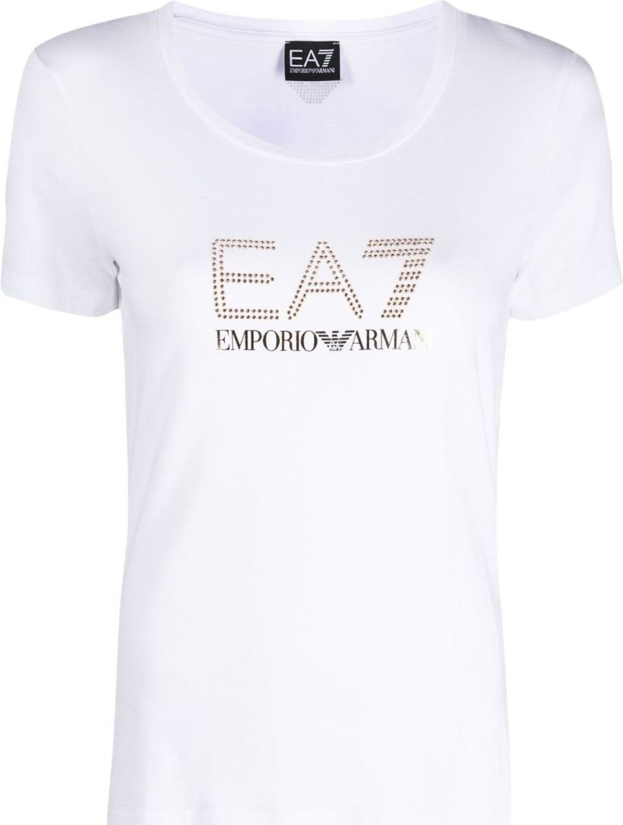 Dames EA7 | Ea7 T-Shirts And Polos White Wit