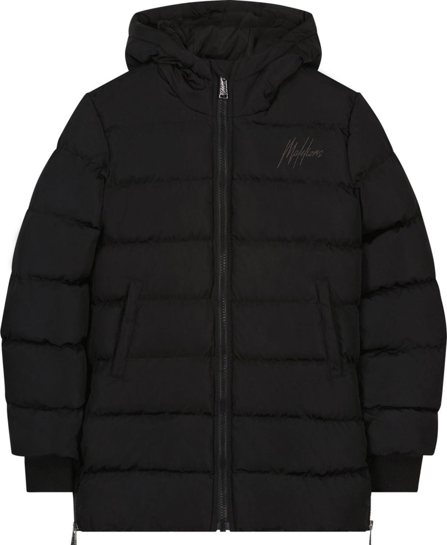 Kids Malelions Jassen | Malelions Girls Brand Coat - Black Zwart