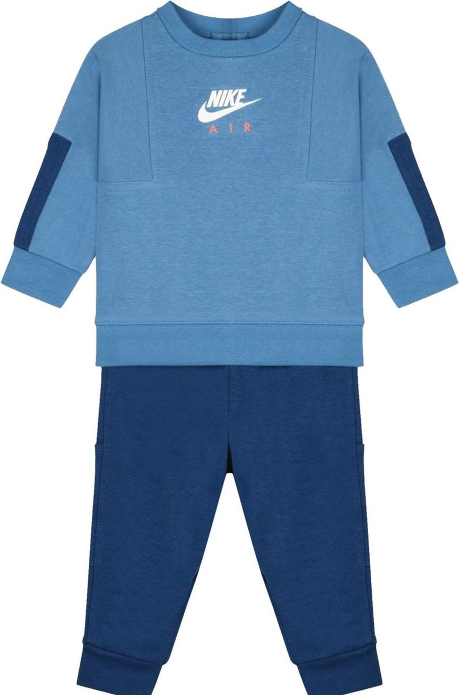 Kids Nike Sets | Nike Track Suit Kid Air Crew + Pant Set 86I160.B2S Blauw