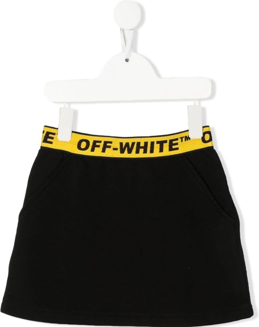 Kids OFF-WHITE Rokken | Off-White Logo Industrial Sweat Skirt Black Zwart