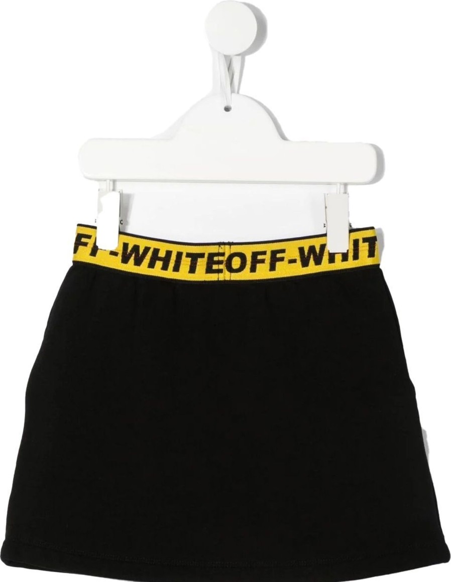 Kids OFF-WHITE Rokken | Off-White Logo Industrial Sweat Skirt Black Zwart