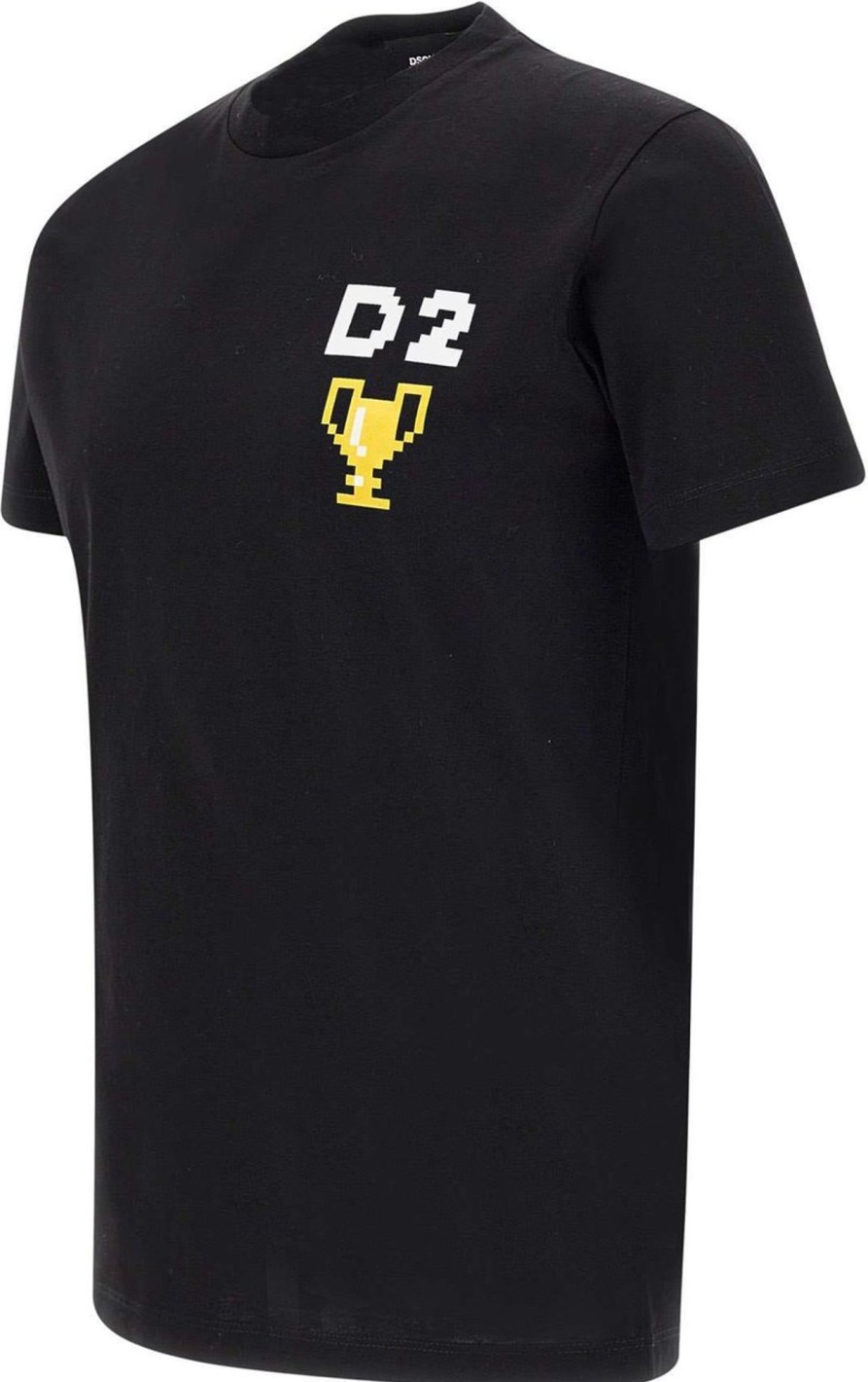 Heren Dsquared2 | Dsquared2 T-Shirts And Polos Black Zwart