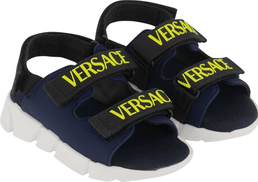 Kids Versace Sandalen | Versace Versace Kinder Meisjes Sandalen Zwart Zwart