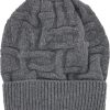 Kids Woolrich Accessoires | Woolrich Kid'S Monogram Beanie In Merino Wool Blend Grijs