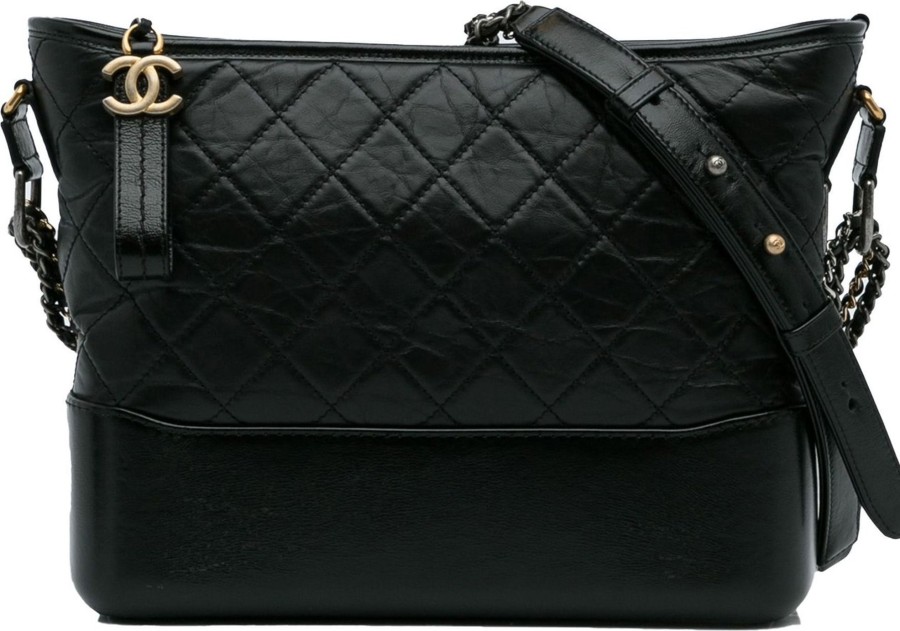 Dames Chanel | Chanel Medium Lambskin Gabrielle Crossbody Zwart