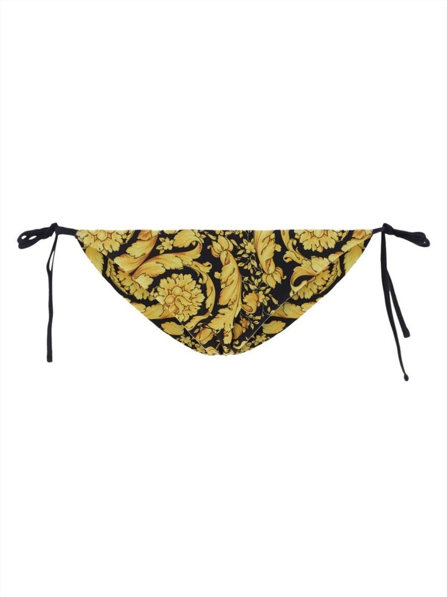 Dames Versace | Versace Barocco Bikini Bottoms Zwart