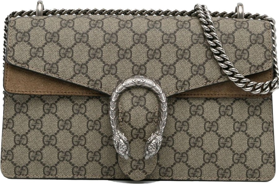 Dames Gucci | Gucci Small Gg Supreme Dionysus Shoulder Bag Bruin