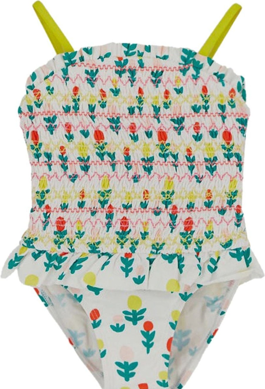 Kids Stella McCartney Badkleding | Stella Mccartney Flower Print Swimsuit Wit