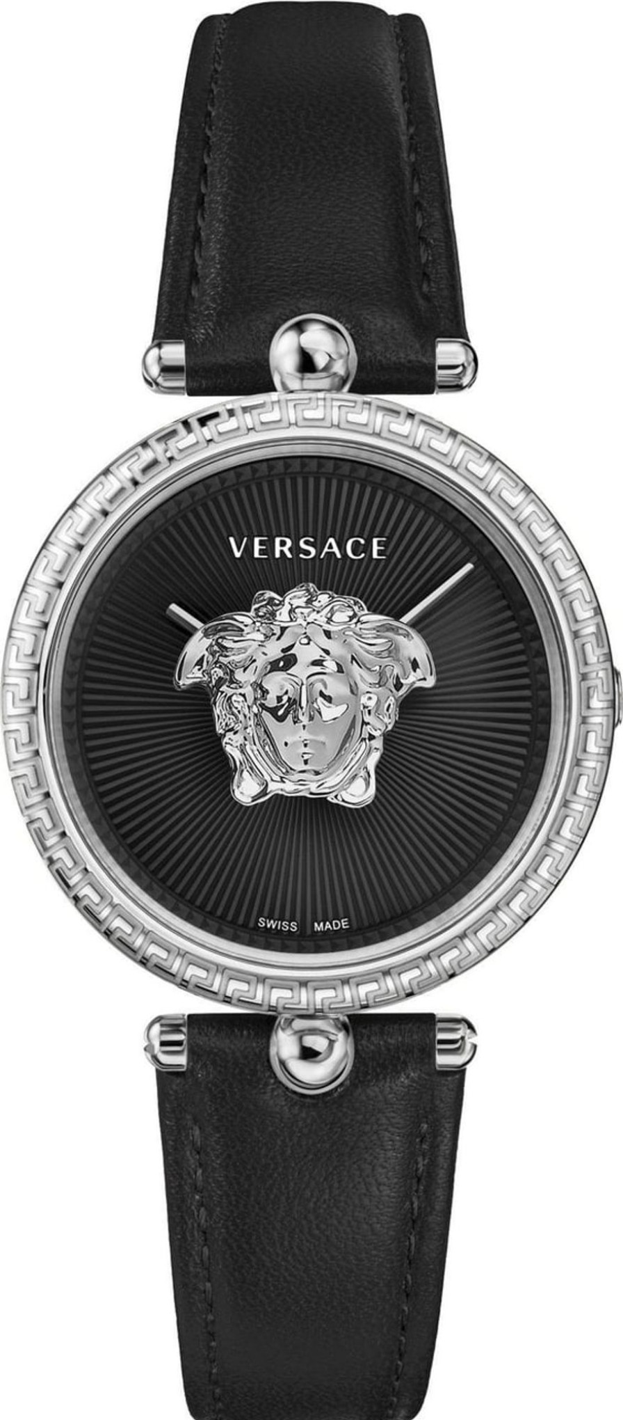 Dames Versace | Versace Vecq01020 Palazzo Dames Horloge 34 Mm Zwart