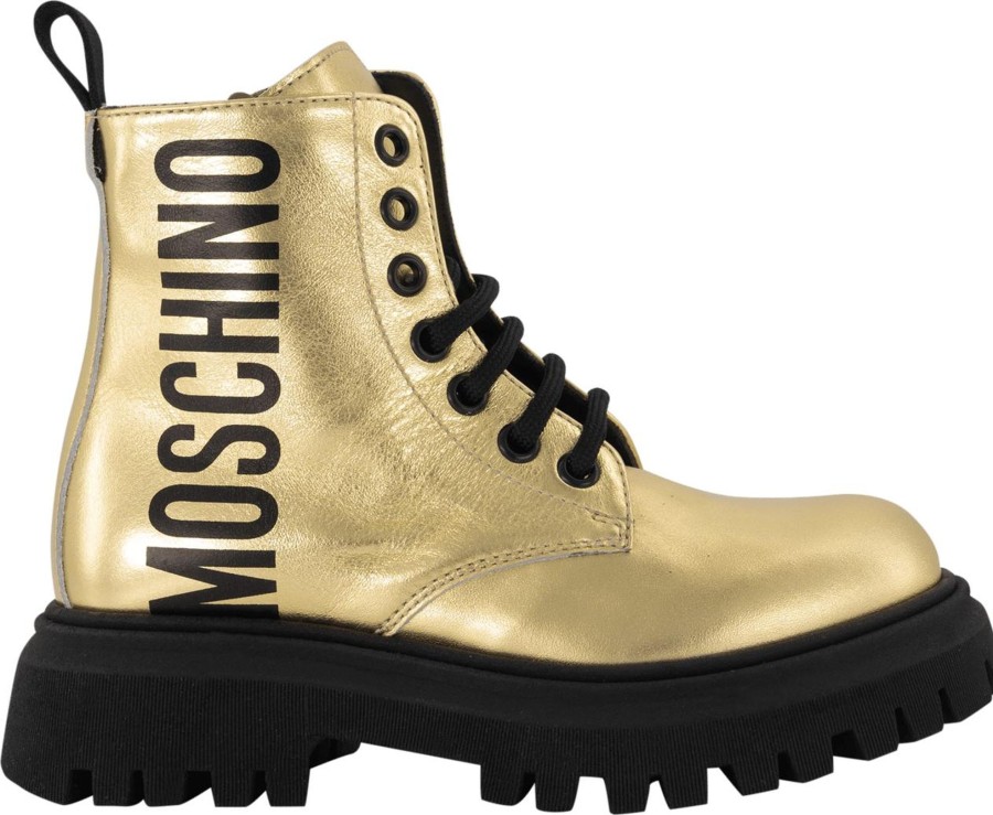 Kids Moschino Laarzen | Moschino Moschino Kinder Meisjes Laarzen Goud Metallic