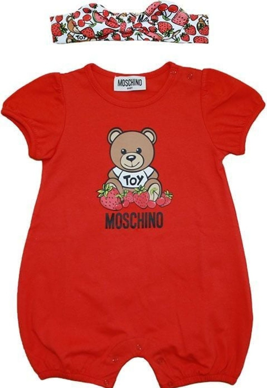 Kids Moschino Babypakjes | Moschino Moschino Romper Suit+Fascetta Newborn Rood