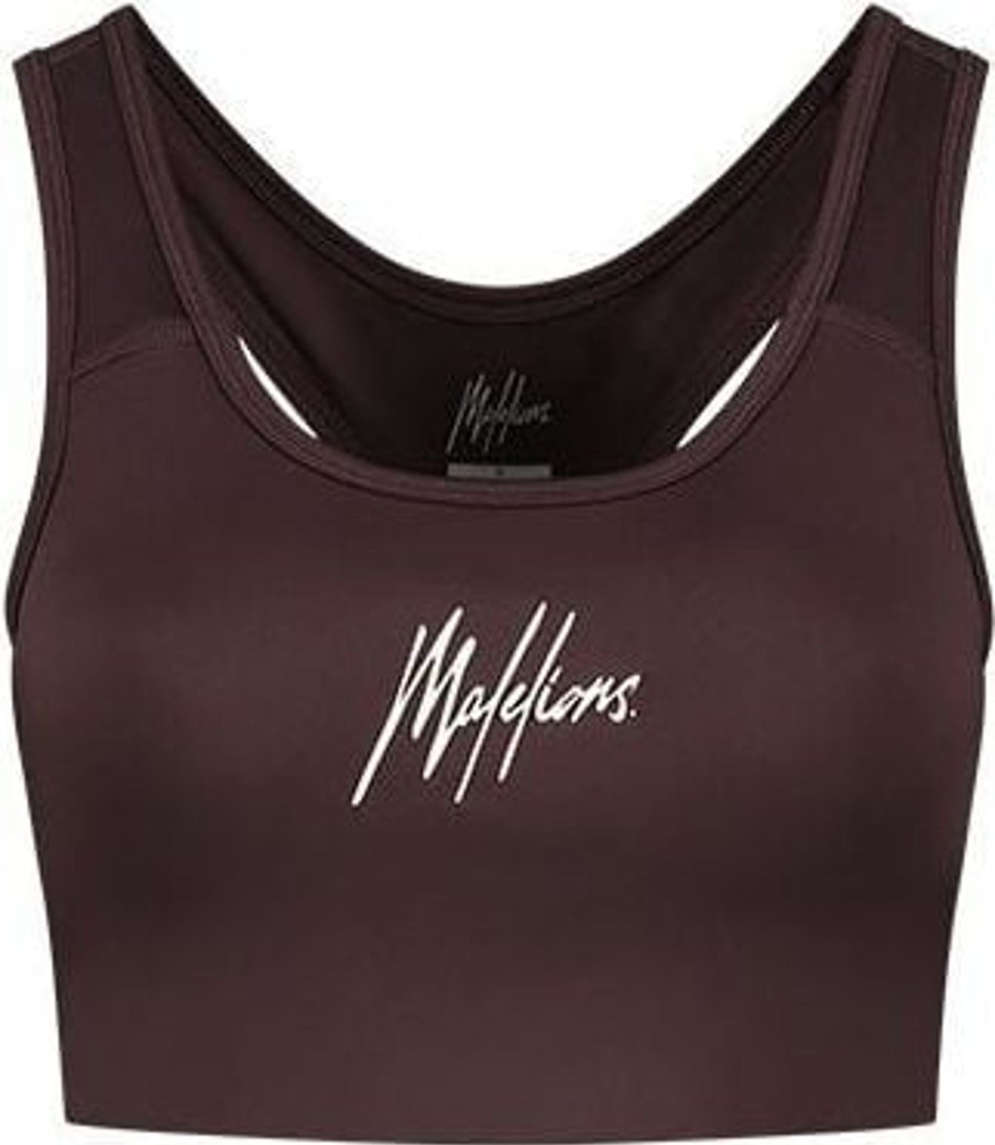 Dames Malelions | Malelions Women Sport Bra - Chocolate Bruin